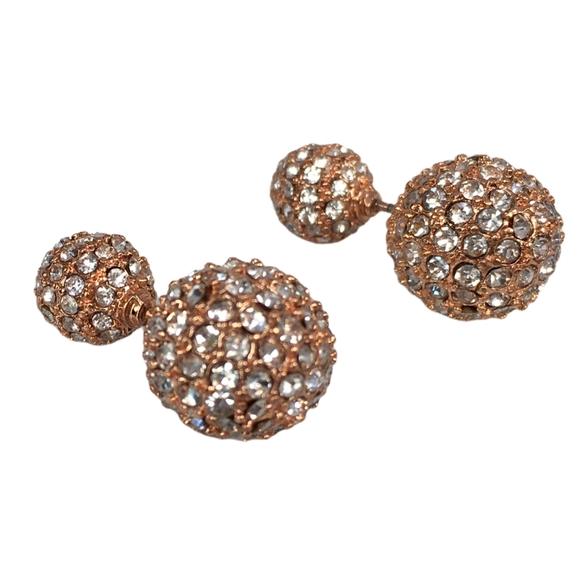 High End Rose Gold and Pave Peek-a-boo Earrings - Picture 4 of 6